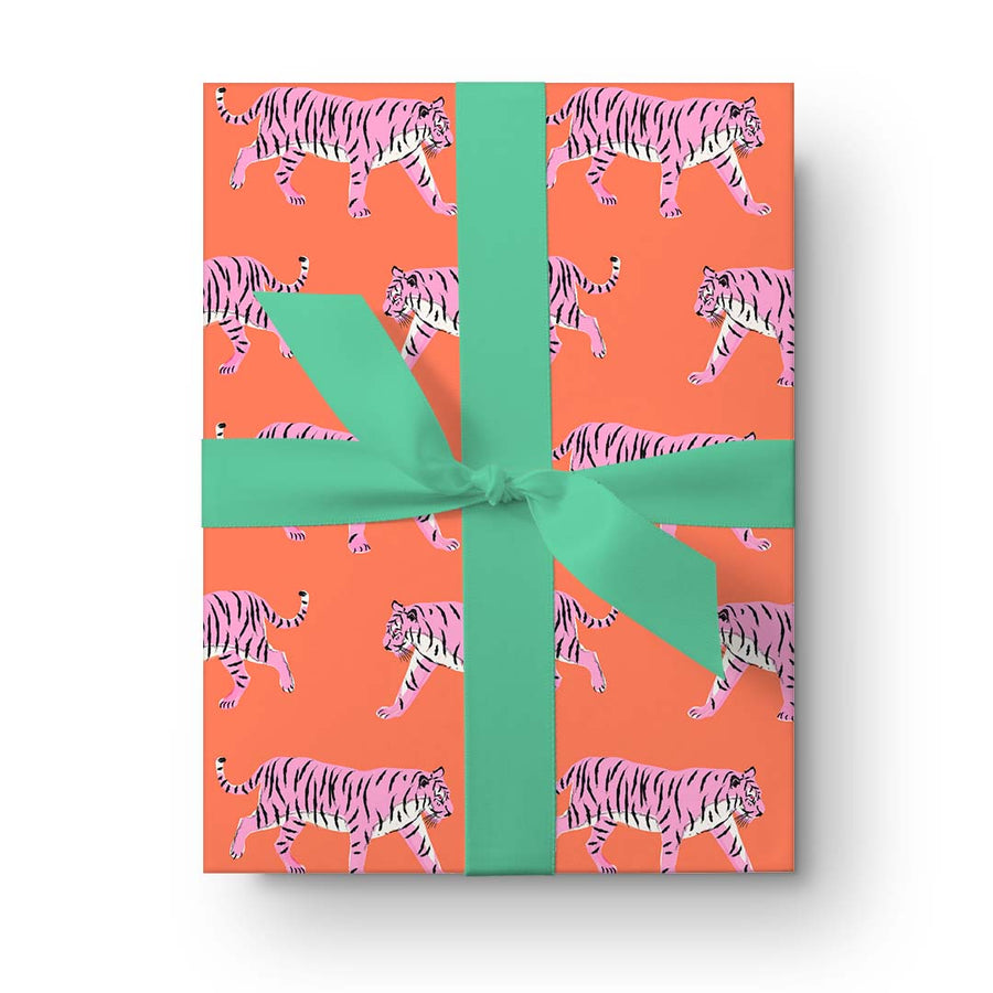 Tigers and Pagoda Forest in Spicy Wrapping Paper
